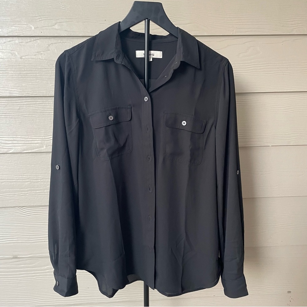 Ann Taylor Loft Women’s Black Sheer Blouse, Size M